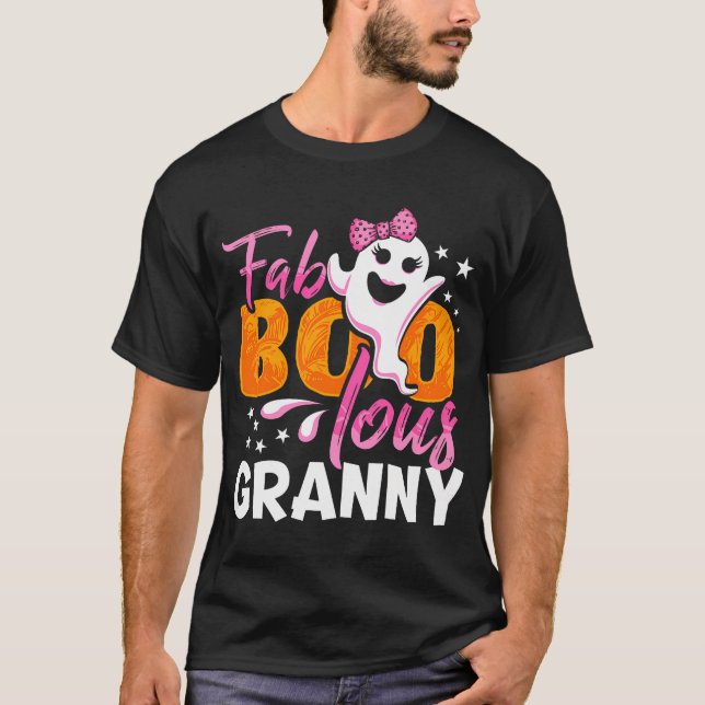 Camiseta Vovó Mulheres do Halloween Fab Boo Lous Premium (Frente)