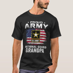 Camiseta Vovô Nacional Do Exército Orgulhoso Com Fl America