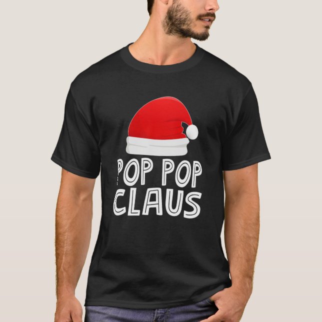 Camiseta Vovô Natal Pijamas Santa Claus POP POP Clau (Frente)