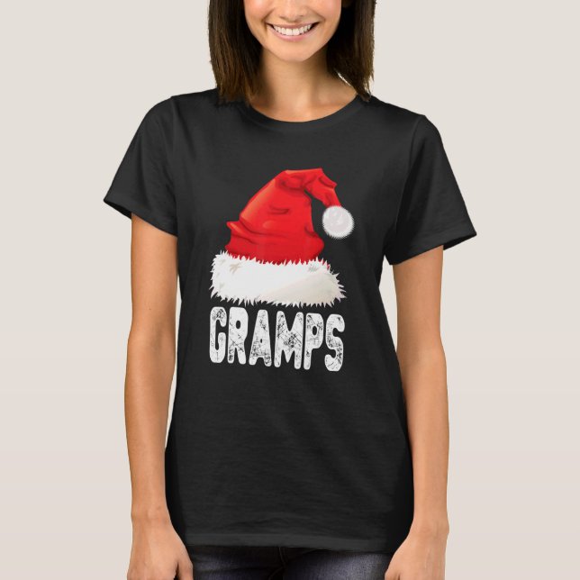 Camiseta Vovô Natal Santa Hat Família de Natal (Frente)