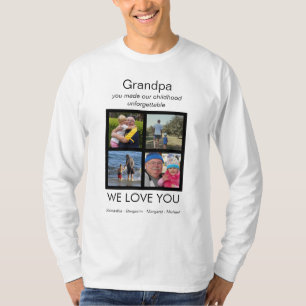 Camiseta Vovô Nós te amamos Foto Personalizada Branco