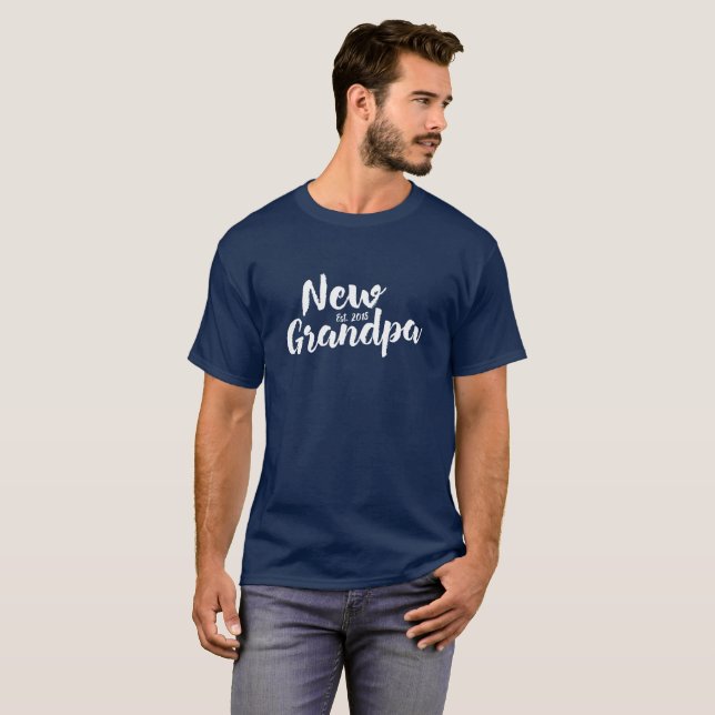 Camiseta Vovô novo Est. 2018, T de primeira geração futuro (Frente Completa)