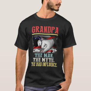 Camiseta Vovô, O Homem Mite A Má Influência Vintage América