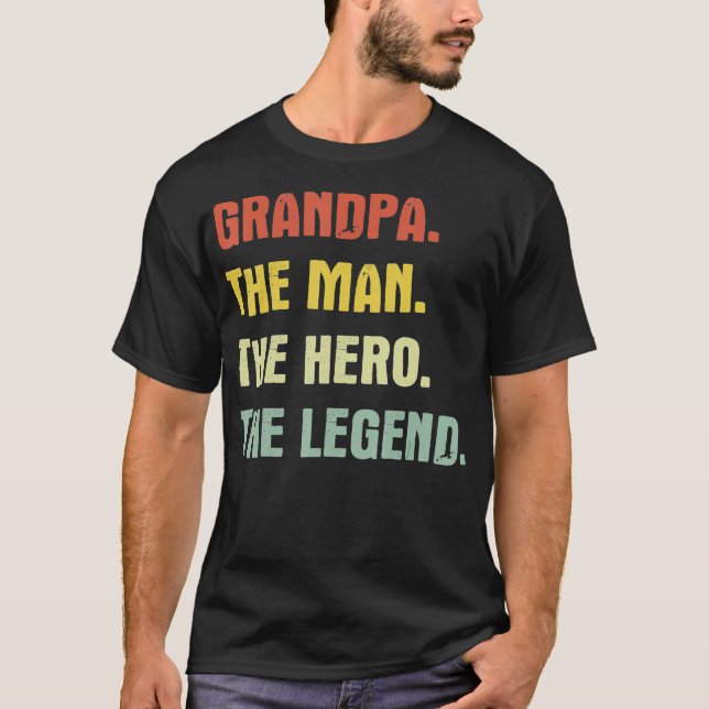 Camiseta Vovô, o homem, o herói, a lenda  (Frente)