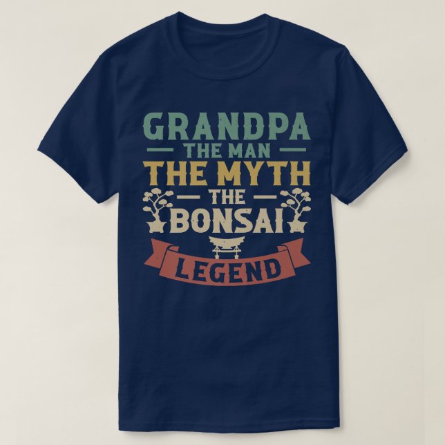 Camiseta Vovô O Homem O Mito A Legenda Bonsai Premium (Frente do Design)