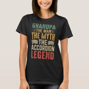 Camiseta Vovô, o Homem, o Mito, a Lenda Acordeão