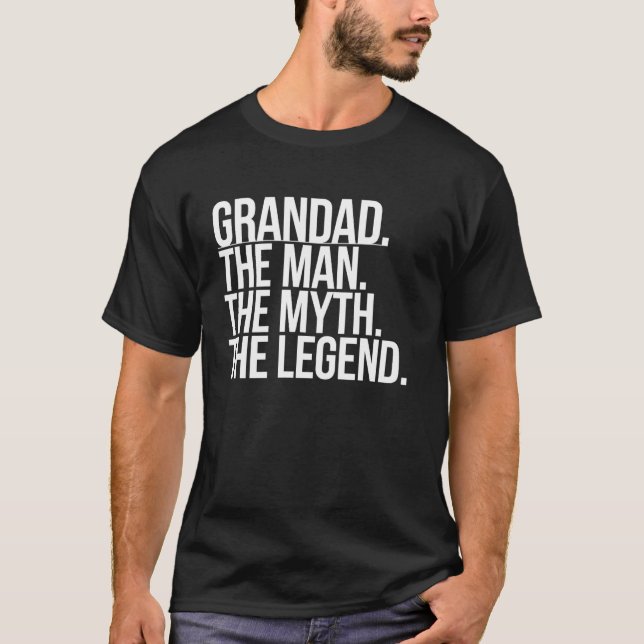Camiseta Vovô, O Mito, A Lenda Engraçada Família Grande (Frente)