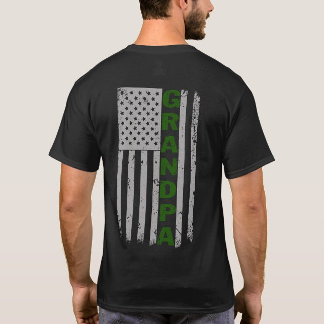 Camiseta Vovô, Orgulho de Bandeira dos EUA (Verso)