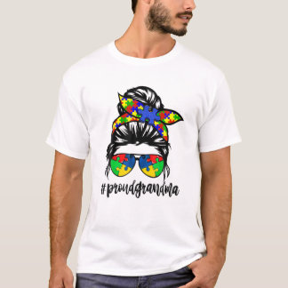 Camiseta Vovó Orgulhosa Autismo Sensibilização Mulheres Arm