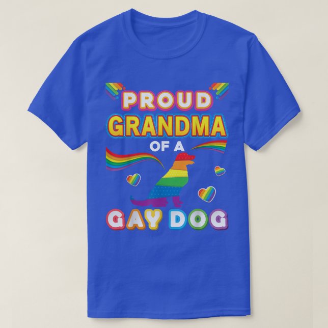 Camiseta Vovó Orgulhosa De Um Cão Gay Orgulho Lésbico LGBT  (Frente do Design)