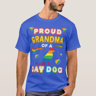 Camiseta Vovó Orgulhosa De Um Cão Gay Orgulho Lésbico LGBT