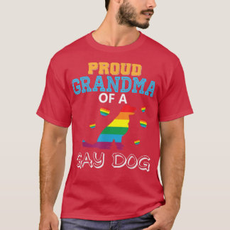 Camiseta Vovó Orgulhosa De Um Cão Gay Orgulho Lésbico LGBT