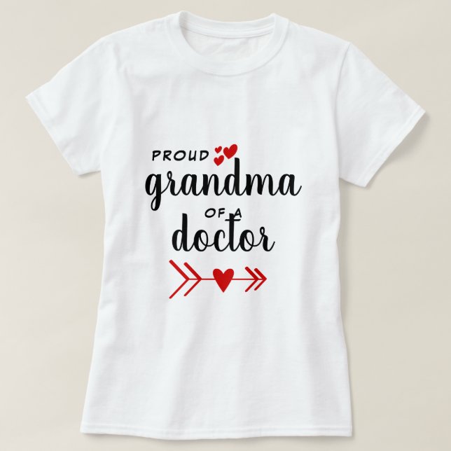 Camiseta Vovó Orgulhosa de um Doutor (Frente do Design)
