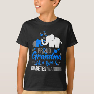 Camiseta Vovó Orgulhosa De Um Elemento Guerreiro De Diabete