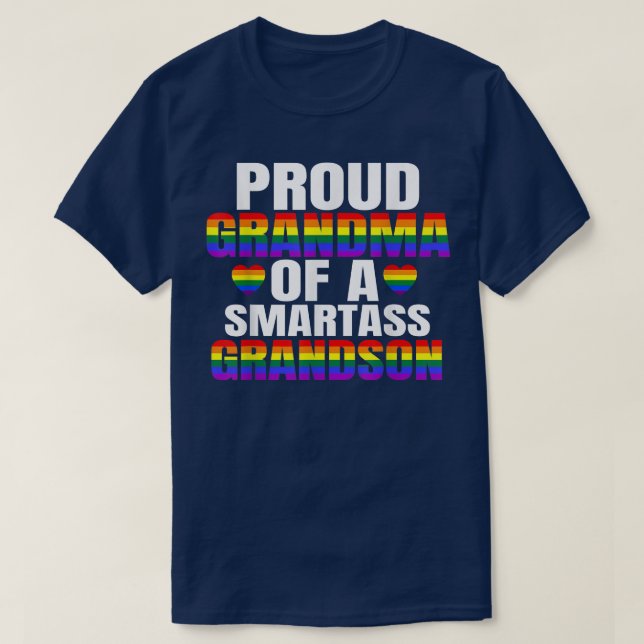 Camiseta Vovó Orgulhosa De Um Filho Gay Smartass Ga Orgulho (Frente do Design)