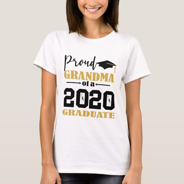 Camiseta Vovó orgulhosa de um Formando 2020 (Frente)