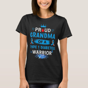Camiseta Vovó Orgulhosa De Um Guerreiro De Diabetes Tipo 1