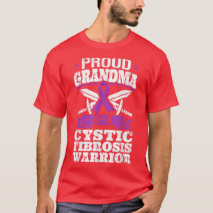 Camiseta Vovó Orgulhosa De Um Guerreiro De Fibrose Cística