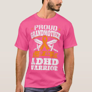 Camiseta Vovó Orgulhosa De Um Guerreiro TDAH, Orange Awaren