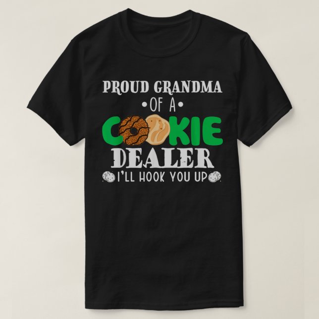 Camiseta Vovó Orgulhosa De Um Líder Da Tropa De Cookie Deal (Frente do Design)