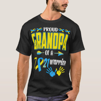 Camiseta Vovô Orgulhoso Da Síndrome De Warrior Down Do T21