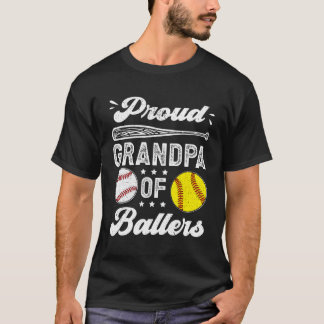 Camiseta Vovô Orgulhoso De Ballers Beball Softball Avô