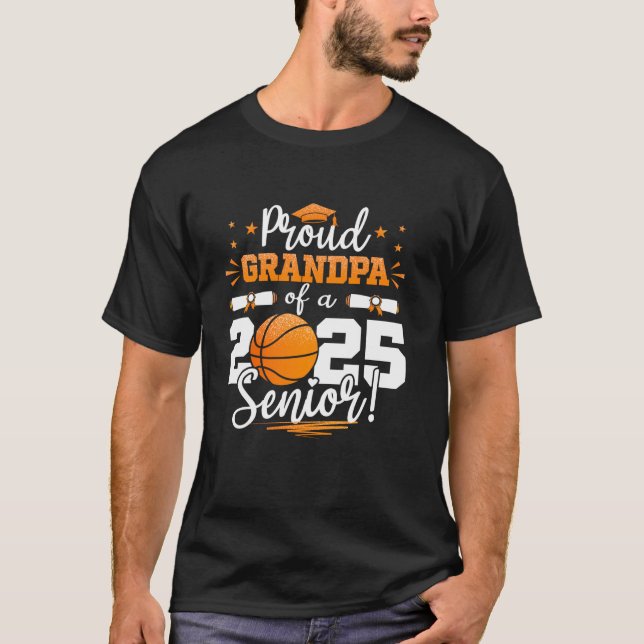 Camiseta Vovô Orgulhoso De Um Basquete De Formando De 2025 (Frente)