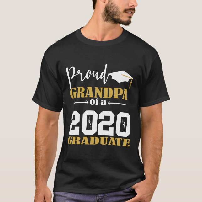 Camiseta Vovô orgulhoso de um Formando branco 2020 (Frente)