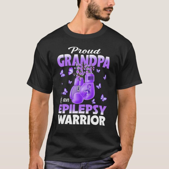 Camiseta Vovô Orgulhoso De Um Guerreiro Epiléptico Epilepsi (Frente)