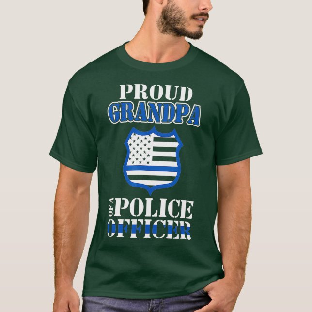 Camiseta Vovô orgulhoso de um policial de culto (Frente)