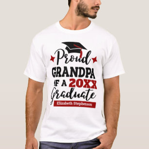 Camiseta Vovô orgulhoso do boné vermelho-formando de 2022