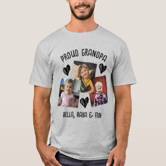 Camiseta Vovô Orgulhoso | Fotografias e Nomes Personalizado
