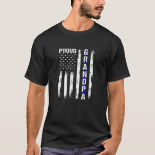Camiseta Vovô Orgulhoso Thin Blue Line Polícia Americana de