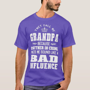 Camiseta Vovô Parceiro Do Vovô No Crime Homens Humor Gordur