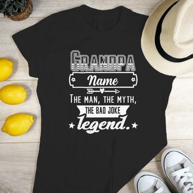 Camiseta Vovô Personalizado O Homem, O Mito, A Lenda (Criador carregado)