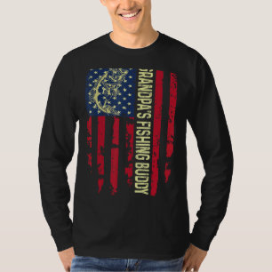 Camiseta Vovô Pescaria Buddy Legal Patriótico Jovem Fishe