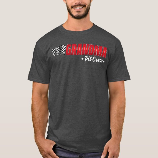 Camiseta Vovó Pit Crew Race Aniversário da Família Corrida  (Frente)