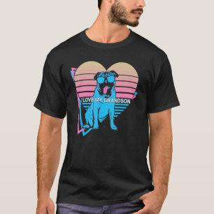 Camiseta Vovô Pug Retro Eu Amo Meu Neto