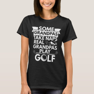 Camiseta Vovô Real Joga Golf Engraçado Vovô Golfer Pai G