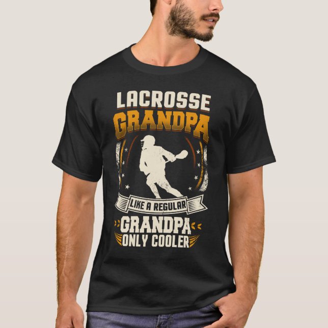 Camiseta Vovô regular do vovô do Lacrosse somente mais (Frente)