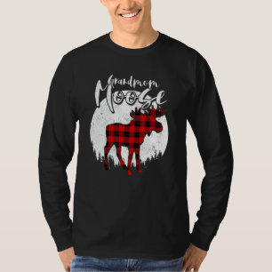 Camiseta Vovó Rena Plaid Alce Búfalo Correspondência Famíli