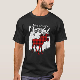 Camiseta Vovó Rena Plaid Alce Família Correspondente P