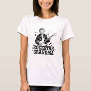 Camiseta Vovó Rockstar - Design de Música Divertida e Retro