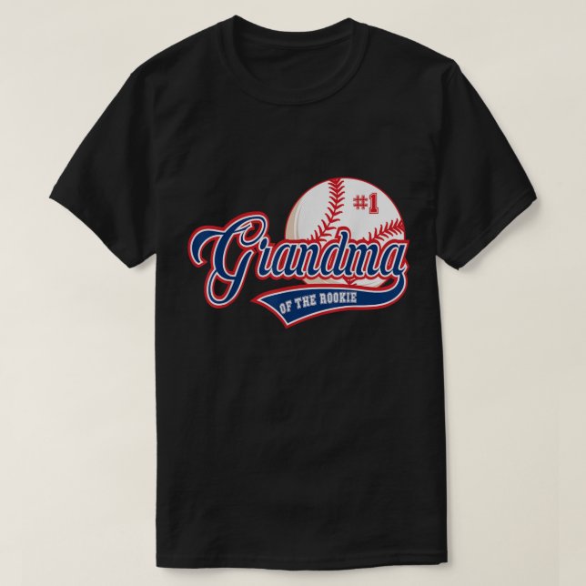 Camiseta Vovó Rookie do Tema de Baseball do primeiro aniver (Frente do Design)