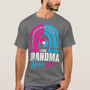 Camiseta Vovó rosa ou azul ama seu gênero Festa de revelaçã