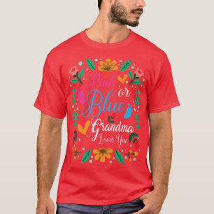 Camiseta Vovó rosa ou azul ama seu gênero Reveal Appar
