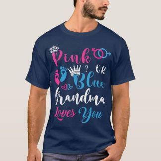 Camiseta Vovó rosa ou azul ama seu gênero Reveal Appar