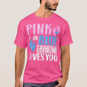 Camiseta Vovó rosa ou azul ama seu gênero revelando