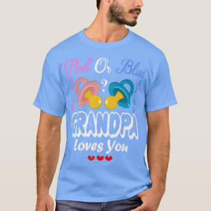 Camiseta Vovô Rosa Ou Azul Ama Sua Revelação De Gênero