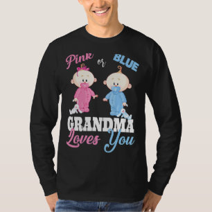 Camiseta Vovó rosa ou azul ama sua revelação de gênero